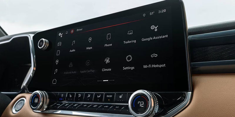 Advanced infotainment display integrated into the 2026 GMC Canyon dashboard.